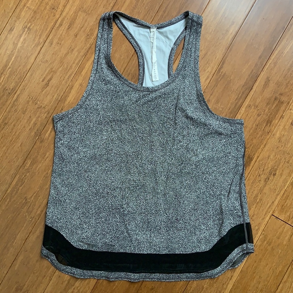 LULULEMON Black/White Razorback Tank sz 8